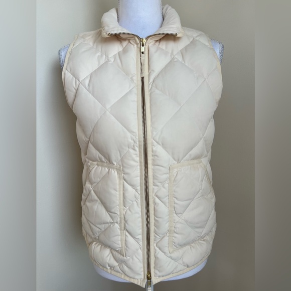 J. Crew Quilted Women's Vest in Cream Color XS - Picture 7 of 12